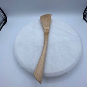 Handcrafted 12in Wooden Stirring Spoon Spatula Natural Grain Maple Smooth